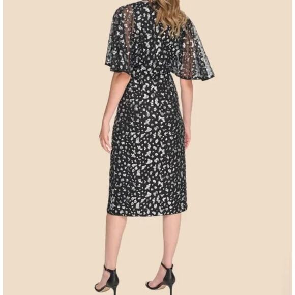 NWT Kensie Women's Sequins V-Neck Midi Dress Casual Dress sz 2 - Picture 3 of 7